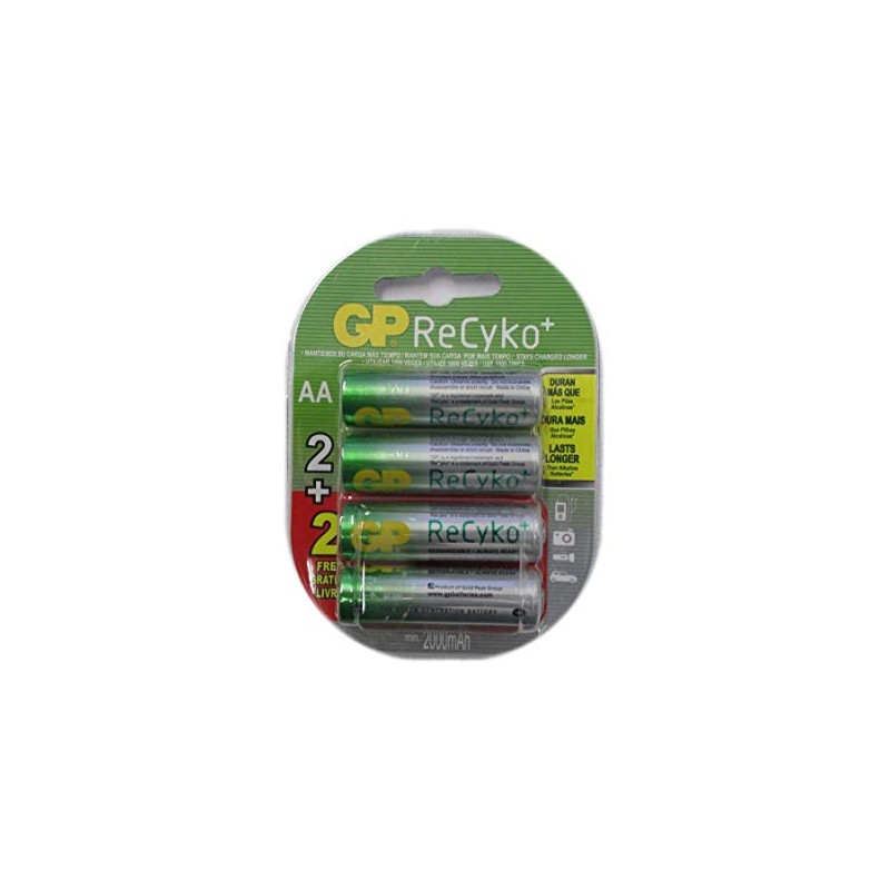 GP Recyko AA NiMH Pre-Charged Rechargable 1.2v 2100mAh 2 Batteries