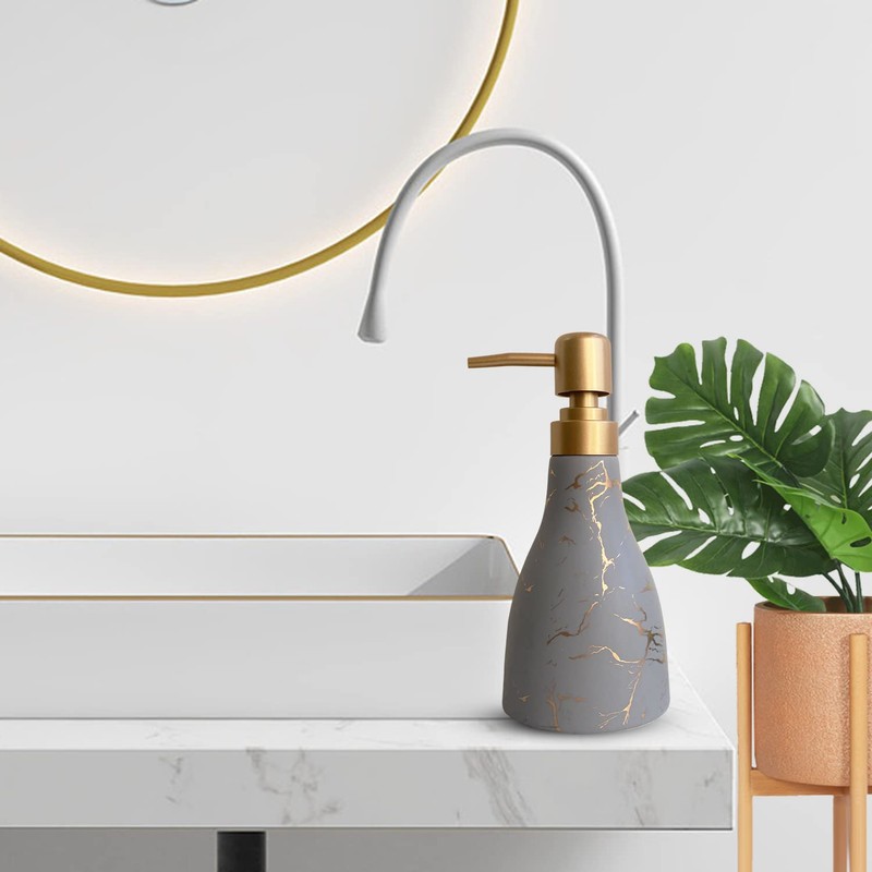 Ceramic Soap Dispenser for Bathroom Grey Soap Dispenser for Kitchen