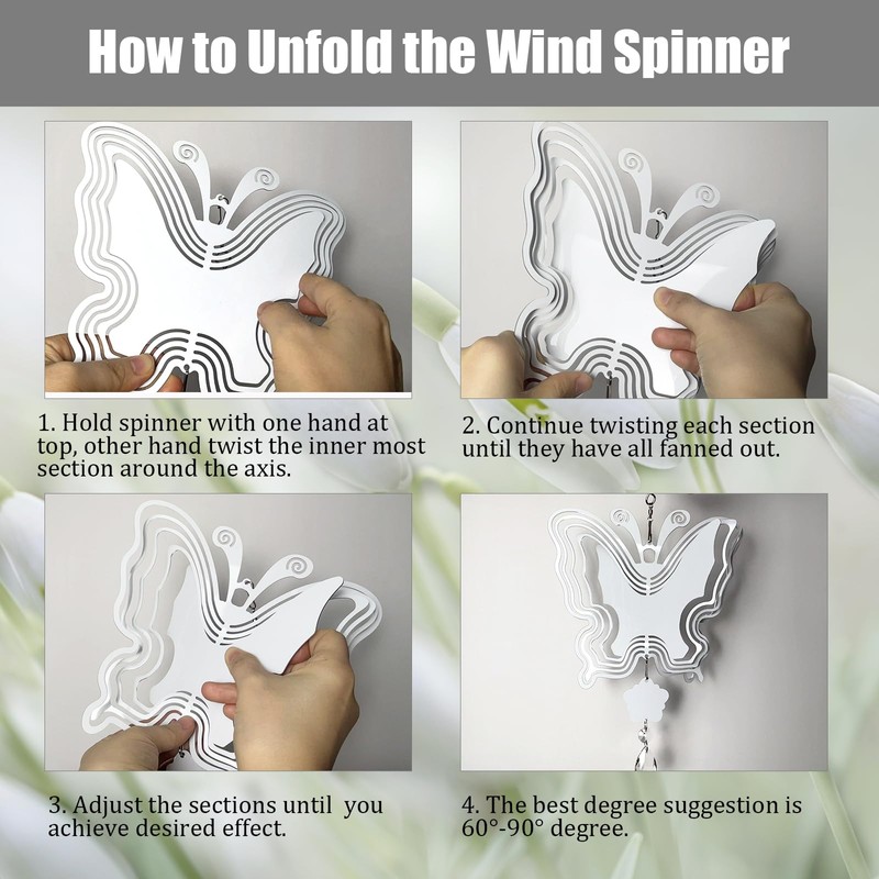 WindMage 4Pack 8inch Sublimation Wind Spinner Blanks 3D Aluminum Metal