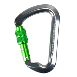 SEPEAK UIAA CE 30kN Locking Climbing Carabiner, Professional Heavy Duty Screwgate Clip for Outdoor Climbing, Mountaineering, Rappelling, Camping, Hiking, Swing, Large D Carabiner Hook/6744lb,3pc,Green