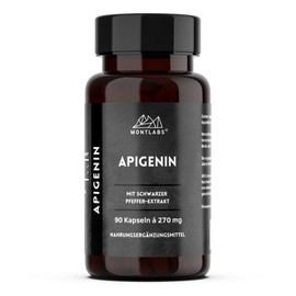 Apigenin 200 mg per capsule, 98% purity, with black pepper extract, best bioavailability and compatibility, 90 capsules