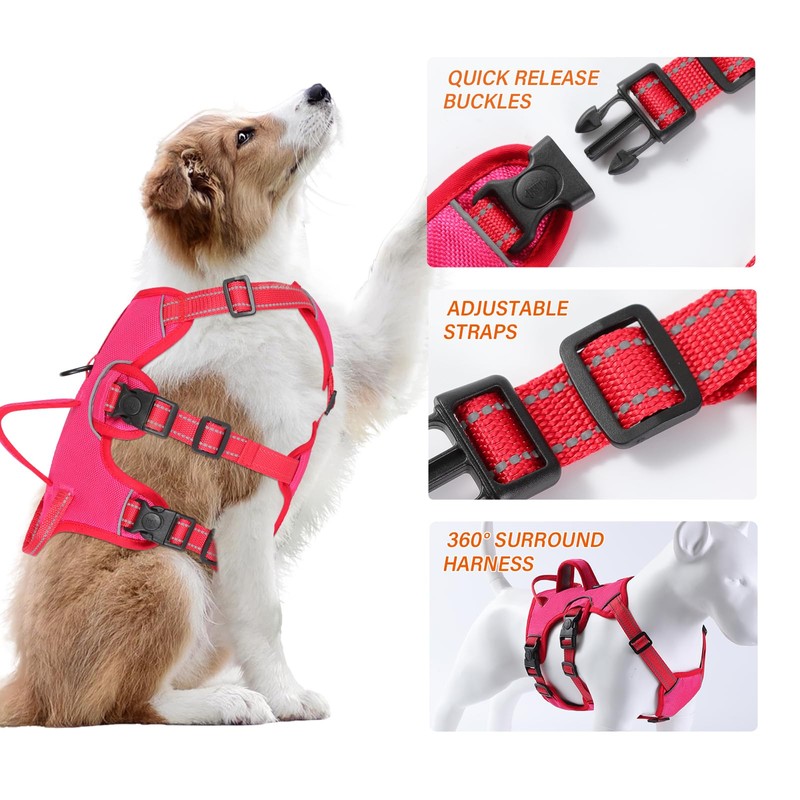 Escape Proof Dog Harness Medium Sized Six Point Adjustable, Soft