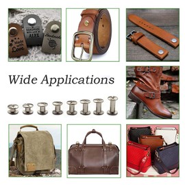 Alloygold 50 Sets Silver Chicago Screws 1/6 inch - Great for Leather Crafts, Bindings and Repairs - Strong Rivet Screws with Easy to Use Design for a Professional Finish