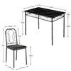 VECELO 5 Pieces Sets,43.3" Table&chairs for 4,Industrial Counter Height Tabletop