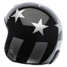 TORC Unisex-Adult Open-face-Helmet-Style T-50 3/4 Retro Motorcycle Helmet with Graphic Captain Vegas (Gloss Black,Small),1 Pack