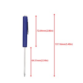 LVOUP Mini Pocket Screwdriver Blue Portable Screwdriver Slotted Screw Driver with Strong Magnetic Slotted Tips 2Pcs