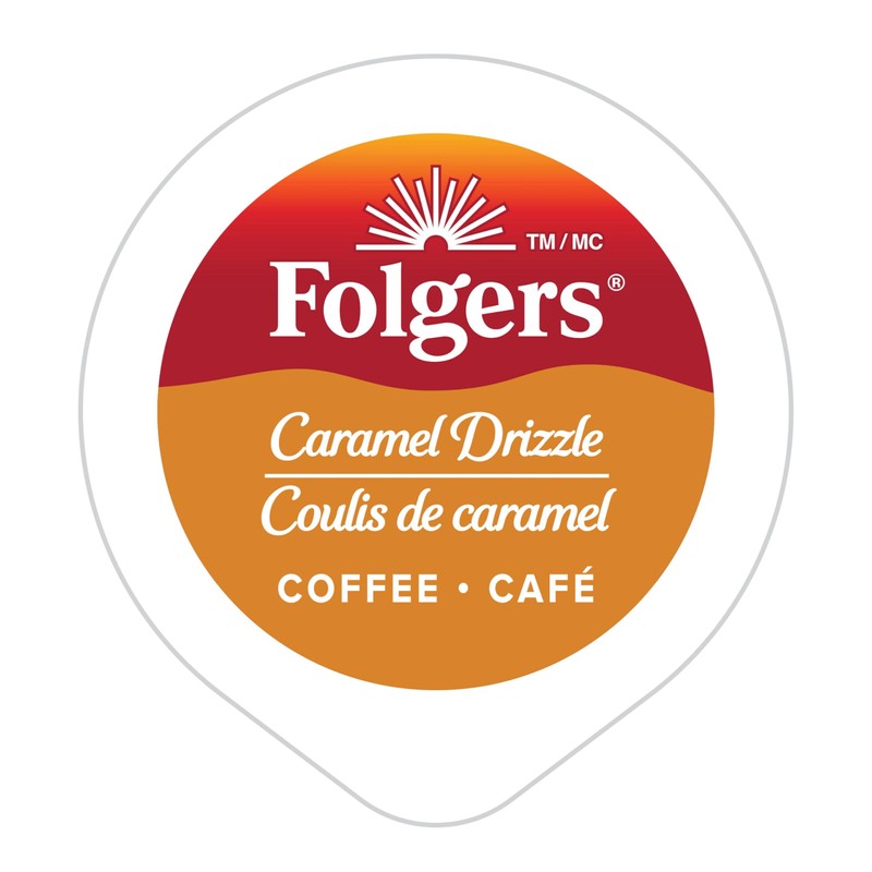 Folgers Caramel Drizzle Flavoured K-Cup Coffee Pods 12 K-Cup Pods
