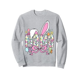Easter Mama Bunny Coquette Bow Mama Easter Bunny Mom Women's Sweatshirt