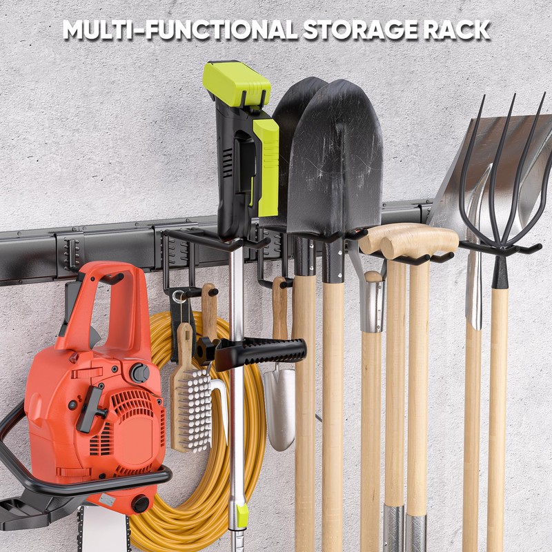Garden Tool Organizer Wall Mount, 64 inches Tool Storage Rack