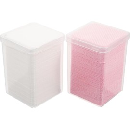 Toallitas Quitapestañas y Almohadillas Removedoras sin Pelusa para Limpieza de Pegamento de Extensiones y Esmalte de Uñas, 2 Cajas, Colores y Rosa, Material Tela No Tejida,
