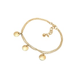 Elli Women’s Real Jewellery Bracelet Circle Layer Geo Plate in 925 Sterling Silver, Silver