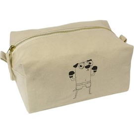 'Dog Boxer Standing' Canvas Wash Bag/Makeup Case (CS00044099)