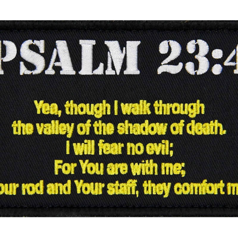 EmbTao Tactical Psalm 23:4 Patch Badge Morale Applique Embroidered Fastener