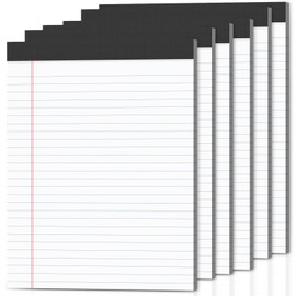 6-Pack Legal Pads 8.5"x11" Wide Ruled Note Pads - 300 Sheets (50/Pad) with Micro-Perforated Notepad & Chipboard Backing To-Do Lists Thick Lined Writing Paper Notebook for School & Office Supplies