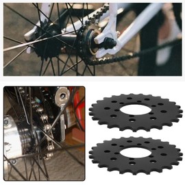 eMagTech 2 pieces 25T Bicycle Fixed Sprocket Fixed Gear Brake Disc 105mm Fixed Sprockets for #410 Bicycle Chain Brake Disc Mount Black