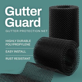 Home Intuition 2-Pack Leader and Gutter Guard from Leaves, Twigs, Branches Plastic Mesh Guards Leaf Protector 6" inch Wide 40' Feet Long Total