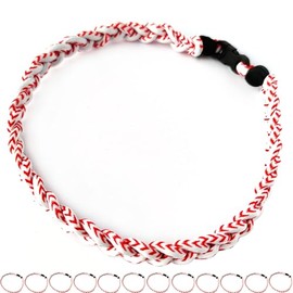 Pack of 12 Baseball Necklaces Rope Tornado Titanium Baseball Rope Necklaces (Baseball, 18")