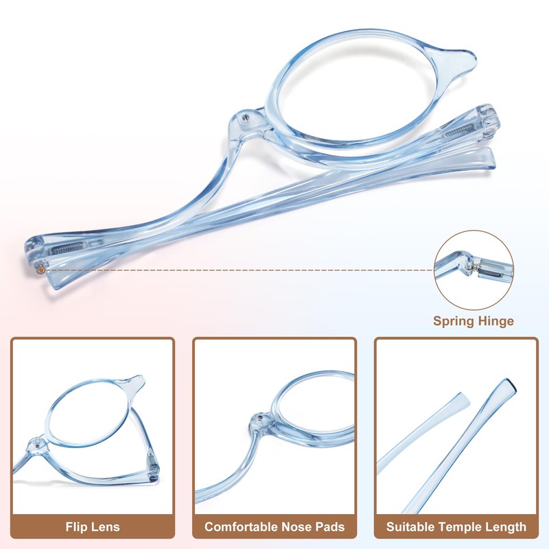 EYEGUARD 2 Pack Makeup Reading Glasses for Women Spring Hinge