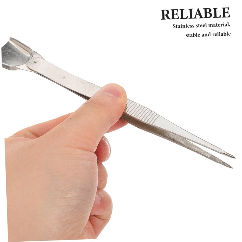STOBOK Long Tweezer Jewelry Craft Tool Set Stainless Steel Nonslip