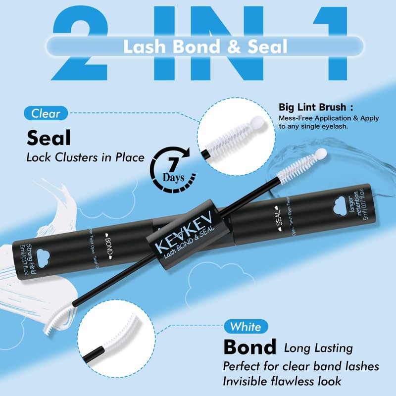 KEVKEV Lash Cluster Glue Upgraded Clear Lash Glue 7 Days