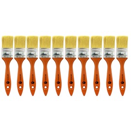 10 Pack Paint Brushes Ideal for Walls & Ceilings, Paint Brush Set with Synthetic Bristle Brush, Heavy-Duty Gloss Paint Brush for Fiberglass and Laminating (1 Inch)