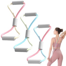Sikweny 8 Word Chest Expander Pack of 3 Resistance Bands Fitness Bands and Fitness Equipment Fitness Bands Joints Resistance Bands for Fitness, Stretching, Yoga