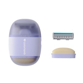 Colorlamb Portable Razor Set 2.0 for Women Mini Cute Style 2 Safety Blade 2 Hand Made Skin Care Soap for Body Hair Shaving (Violet B)
