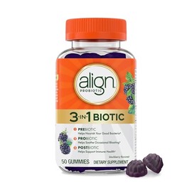 Align Probiotic, 3-in-1 Biotic Gummies, Prebiotic + Probiotic + Postbiotic, #1 Doctor Recommended Probiotic Brand‡, Helps Relieve Occasional Bloating*