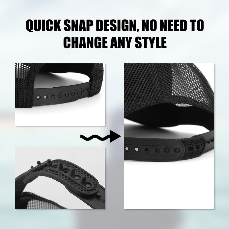 2 Pack Hat Extender, 7 Holes Cap Strap Replacement Adjustable