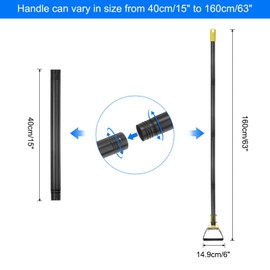 HARFINGTON Hula Hoe Garden Tool 15-59 Inches Adjustable Loop Weeding Gardening Hoe Long Handle Hand Action Weed Tool for Garden Weeding Seeding, Black and Yellow