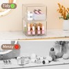 2 Pack Clear Tea Bag Organizers with Adjustable Dividers, Stackable