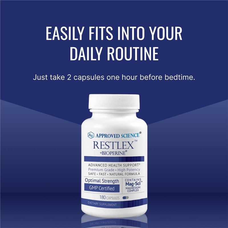 Approved Science Restlex - 420 mg Magnesium Glycinate Blend, L-theanine