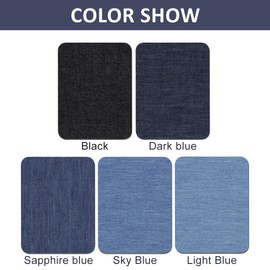 WOLMIK Ironing Patches for Clothes - 5 PCS Iron on Repair Patches with Sewing Kit, Denim Jean Patches for Repair, Mending Patches for Inside & Outside, 100% Cotton Strongest Glue Repair Decorating Kit