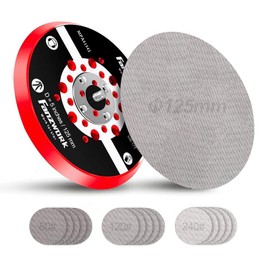 FANZWORK Velcro Sanding Disc for Random Orbital Sanders Diameter 125 mm M8 Male Thread Sanding Disc with Velcro Includes Sanding Grid 80/120/240 Grit Each Pack of 5