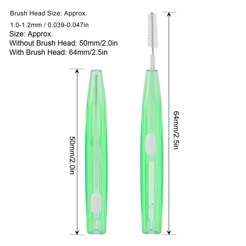 60Pcs Interdental Brush Practical Slim Braces Cleaner with PP Handle