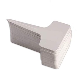 200pcs T-Type PVC Waterproof T Tag Plant Markers - Premium Nursery Garden Labels - Eco Friendly - Greyish White (6 x 10cm)