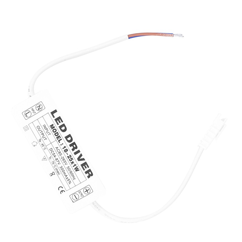18‑25X1W LED Driver Constant Current 300mA Input AC85‑265V Output 54‑87VDC