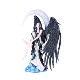 Pacific Giftware Moon Stargazer Black Wing Fairy Hand Painted Resin Figurine