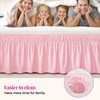 RIMELA Pink Bed Skirt Queen Size 15 Inch Drop Elastic