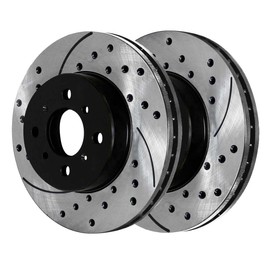 AutoShack Front Drilled and Slotted Brake Rotors Calipers and Ceramic Pads Replacement for 1996-2005 Honda Civic 2010-2014 Insight 1997-2000 Acura EL 1.3L 1.6L 1.7L 2.0L FWD BRKPKG626