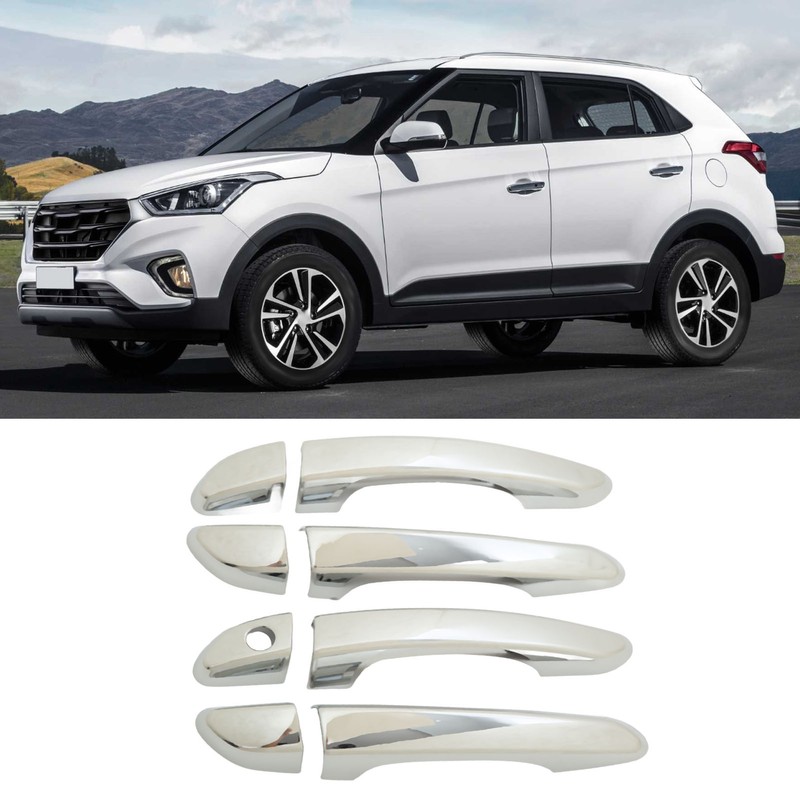 Car Outside Door Handle Cover with Caps Mirror Chrome Replacement