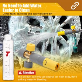 Tool Daily Tool Daily Foam Cannon Dual Connector, Mini Foam Cannon for Pressure Washer, 5 Power Washer Spray Nozzle Tips, 1/4 Inch Quick Connect