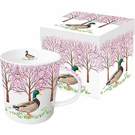 Paperproducts Design Decorative Bone China Mug Gift Box Set - Beverages, Hot, Cold Drinks, Tea – Artistic Designs, Decorated Mugs – 13.5 Ounces, Patti Gay/Two Can Art Hyde Park Duck Design