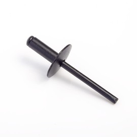 100pcs ALL Black Large Flange Blind Rivets, Aluminum, Flange Diameter 3/8" (10mm), Pop Rivets Assortment Kit Blind Rivet, 1/8" x 1/2", Grip Range (7-9mm)