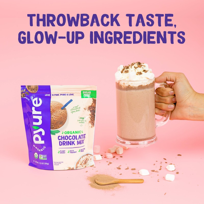 Pyure Organic Sugar Free Chocolate Drink Mix | Low Carb