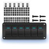 Joinfworld 6 Gang Rocker Switch Panel 12V Marine Boat Switch
