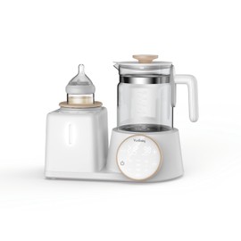 YunBaby 2-in-1 Baby Bottle Warmer & Formula Maker with Electric Kettle, Automatic Rotating Bottle Shaker, Fast Heating Water Warmer with Temperature Control for Formula, Breastmilk & Night Feeding