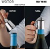WOTOR Stainless Steel Wine Bottle Stoppers with Silicone - Reusable