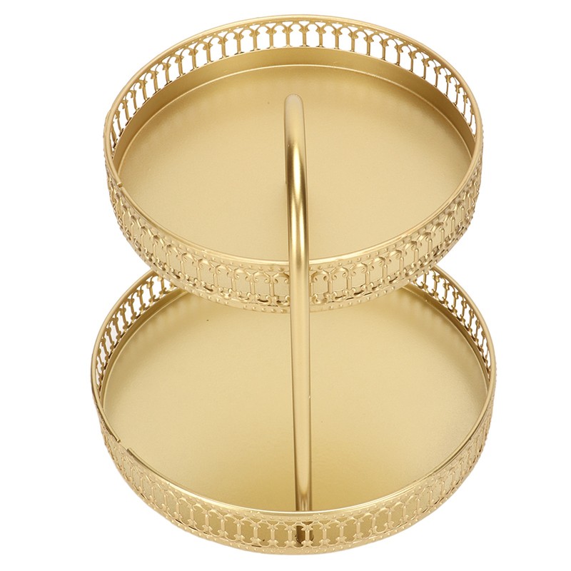 2 Tier Fruit Tray Gold Elegant Large Capacity Decorative Multi