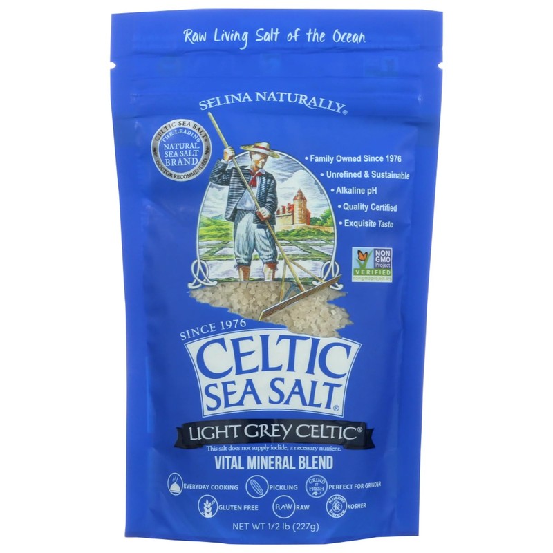 Celtic Sea Salt Light Grey Pouch 8.0 OZ (Pack of